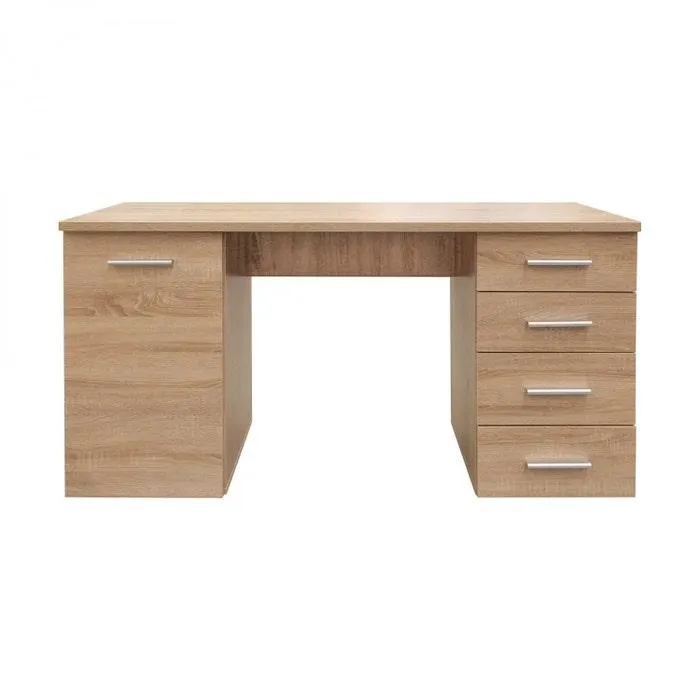 Birou cu sertare si dulap Liber, pentru calculator, stejar sonoma, 135 x 50 x 75.5 cm, 1C