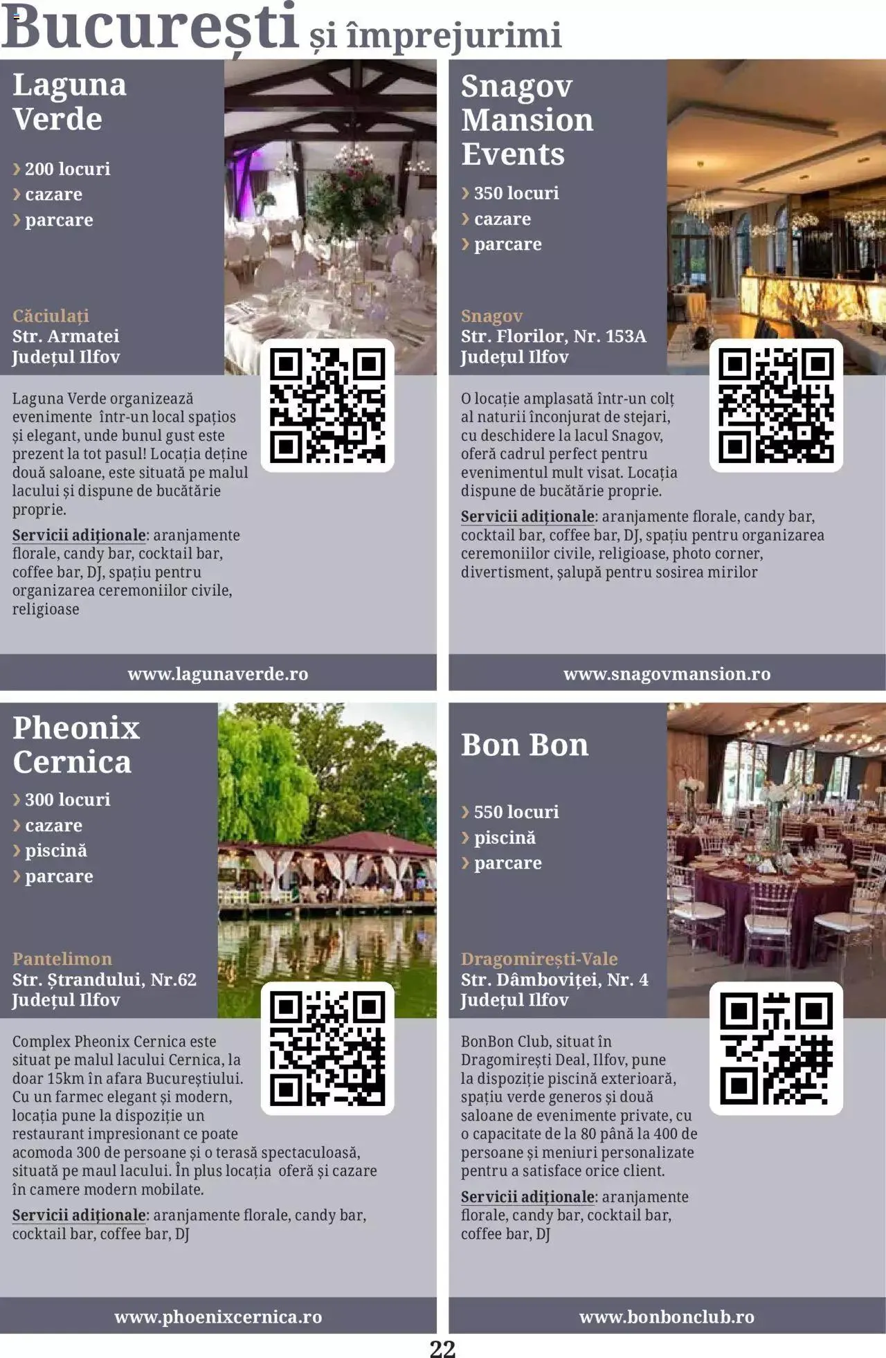 Catalog Metro - Ghid locații pentru evenimente 2022 de la 5 aprilie până la 31 decembrie 2023 - Revista Pagina 22