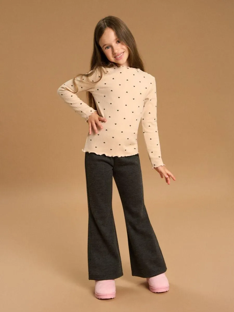 Pantaloni evazați cu căptușeală din fleece