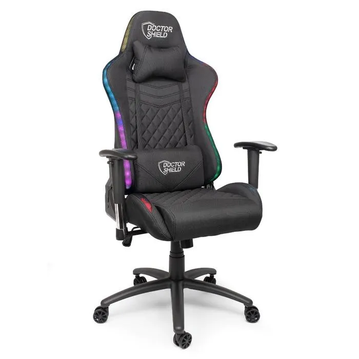 Scaun gaming Doctor Shield Solar X, rotativ, cu lumini, textil, negru, 1C