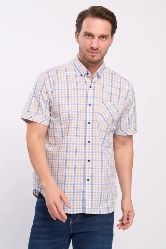 Kenvelo - Camasa maneca scurta barbat regular cu model