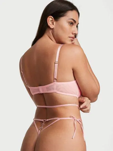 Piesă Teddy Wicked fără căptușeală, din dantelă cu broderie strălucitoare în formă de inimă