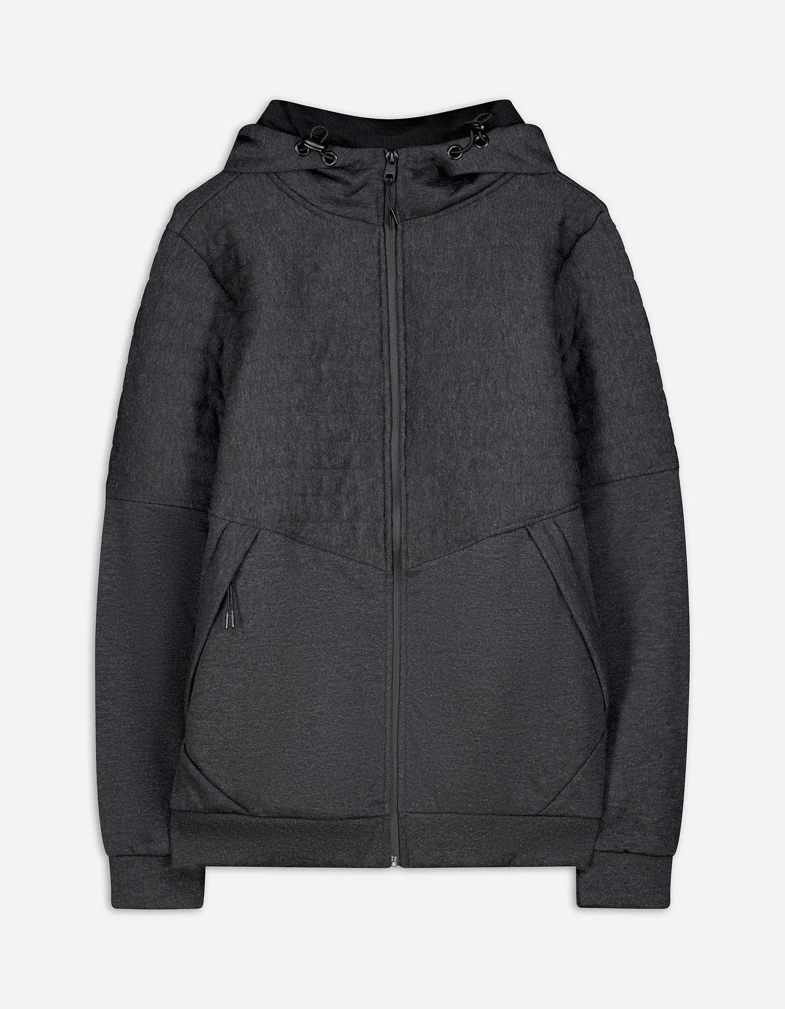 Propínací mikina - Žebrová struktura - tmave seda