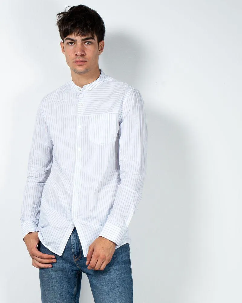 Camasa in dungi din bumbac cu buzunar la piept 23KOSI5001