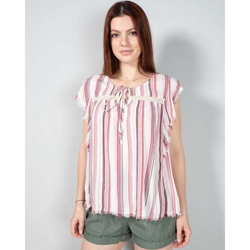 Bluza subtire din bumbac cu dungi N240443002