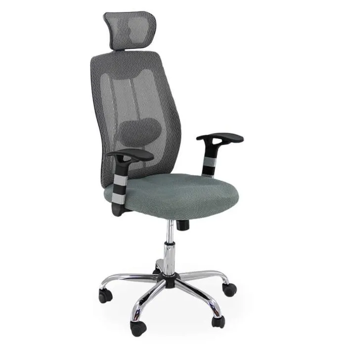 Scaun birou ergonomic OFF 988, rotativ, mesh, gri, 1C