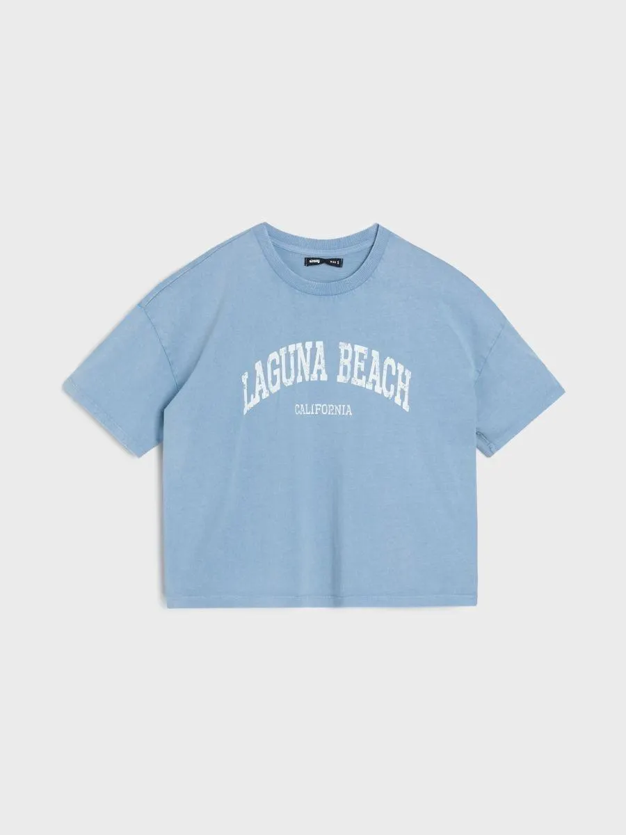 Tricou din bumbac cu imprimeu de vacanță