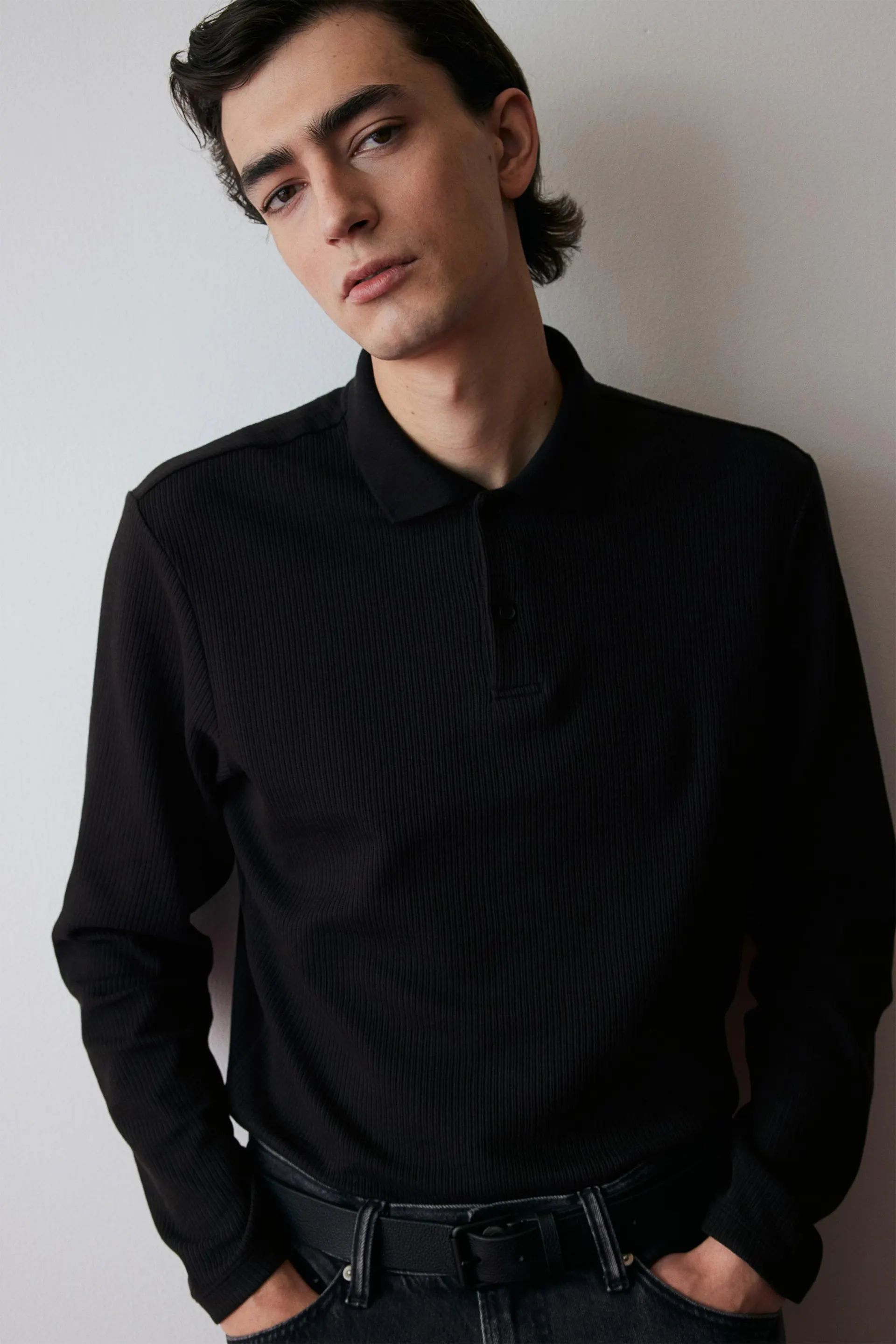 Playera polo Regular Fit acanalada