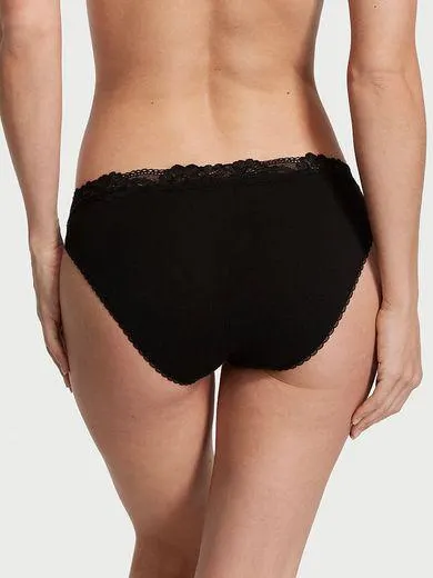 Chiloți Bikini cu talie din dantelă, din bumbac elastic