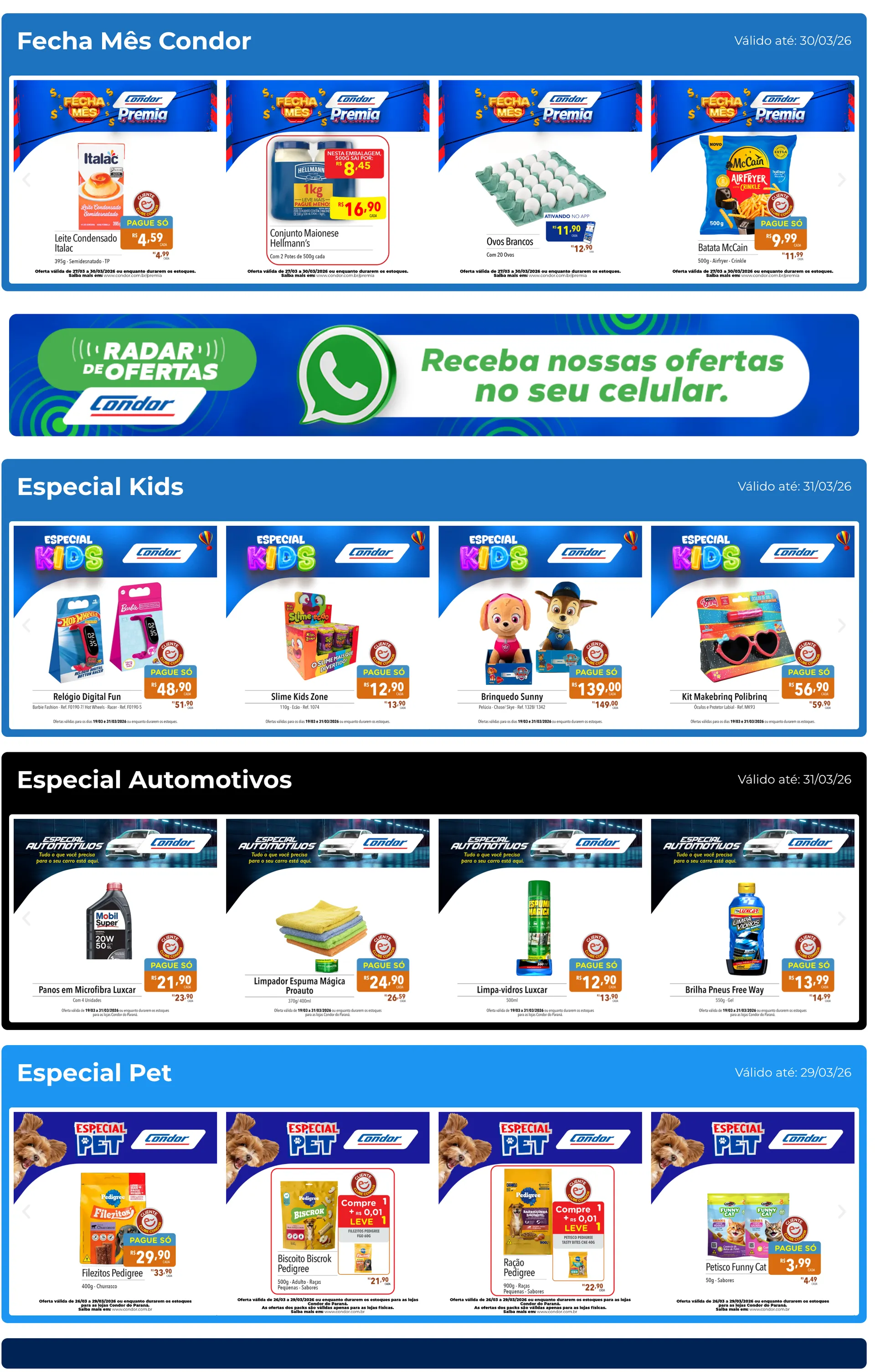 Encarte de Folhetos Supermercados Condor 30 de março até 31 de março 2026 - Pagina 1