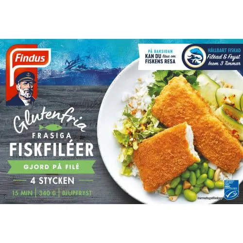 Fiskfiléer Frasiga Glutenfria Frysta/4-pack