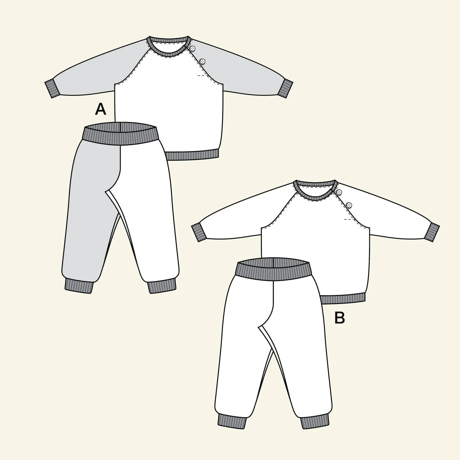 Baby joggingset med reglanärm