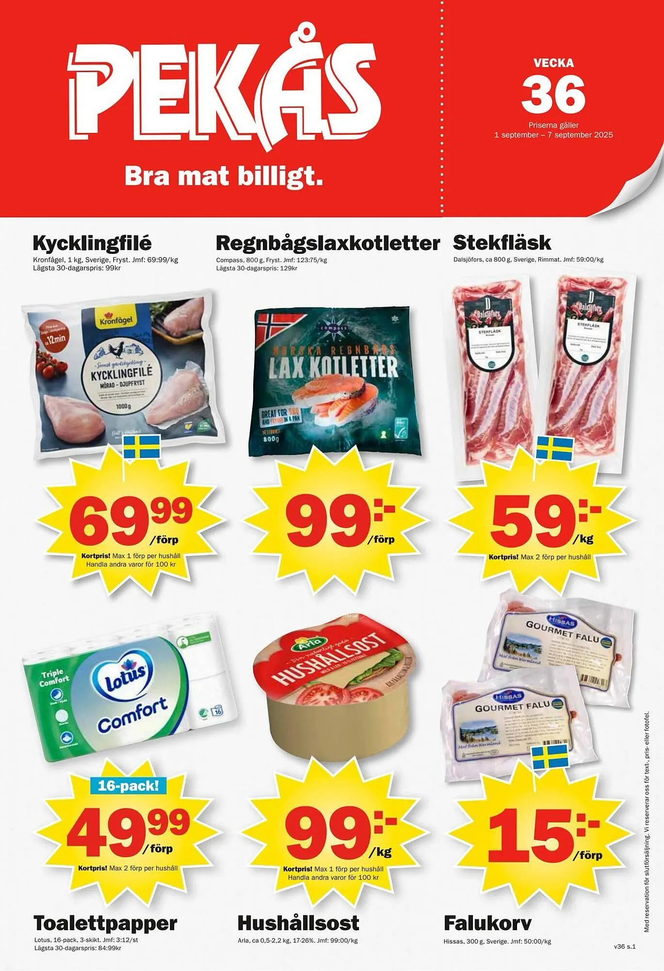 Pekås reklamblad från 1 september till 7 september 2025 - Reklamblad sidor 1