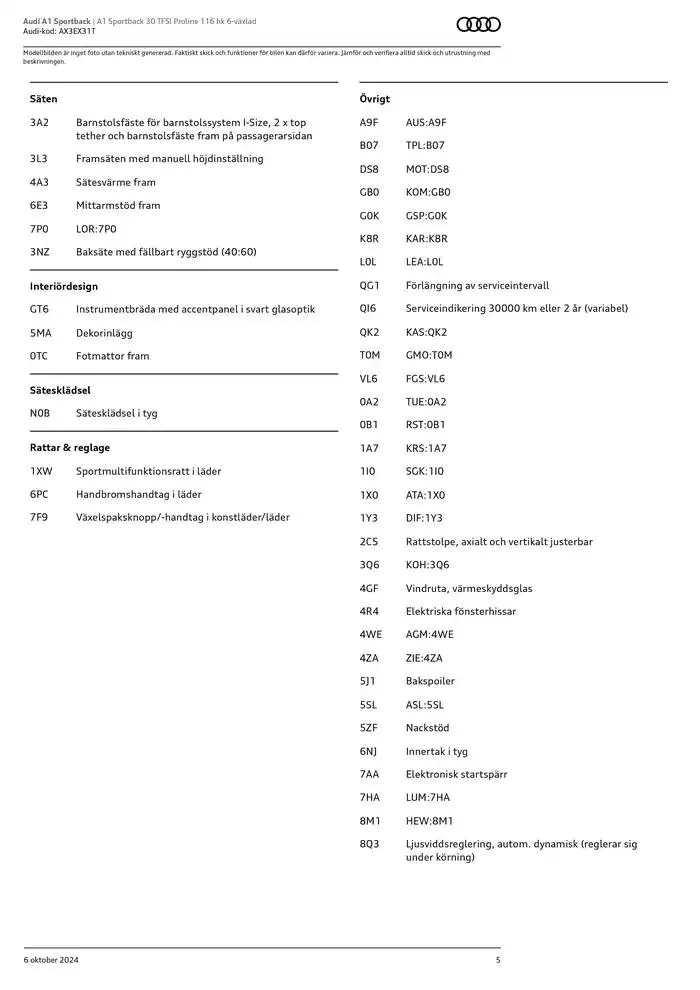 Audi A1 Sportback från 6 oktober till 6 oktober 2025 - Reklamblad sidor 5