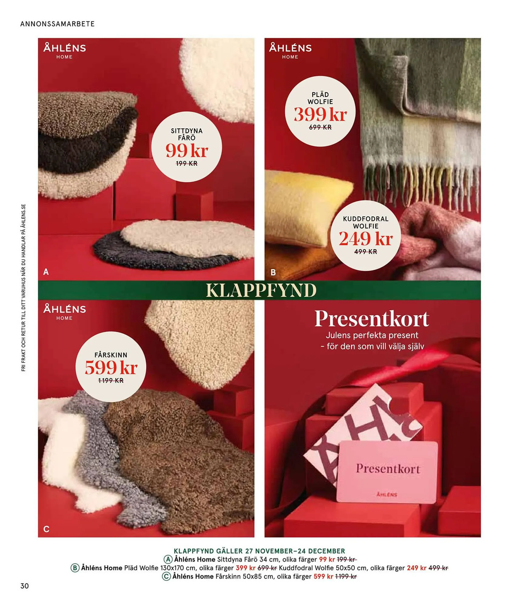 Åhléns reklamblad från 25 november till 24 december 2024 - Reklamblad sidor 30