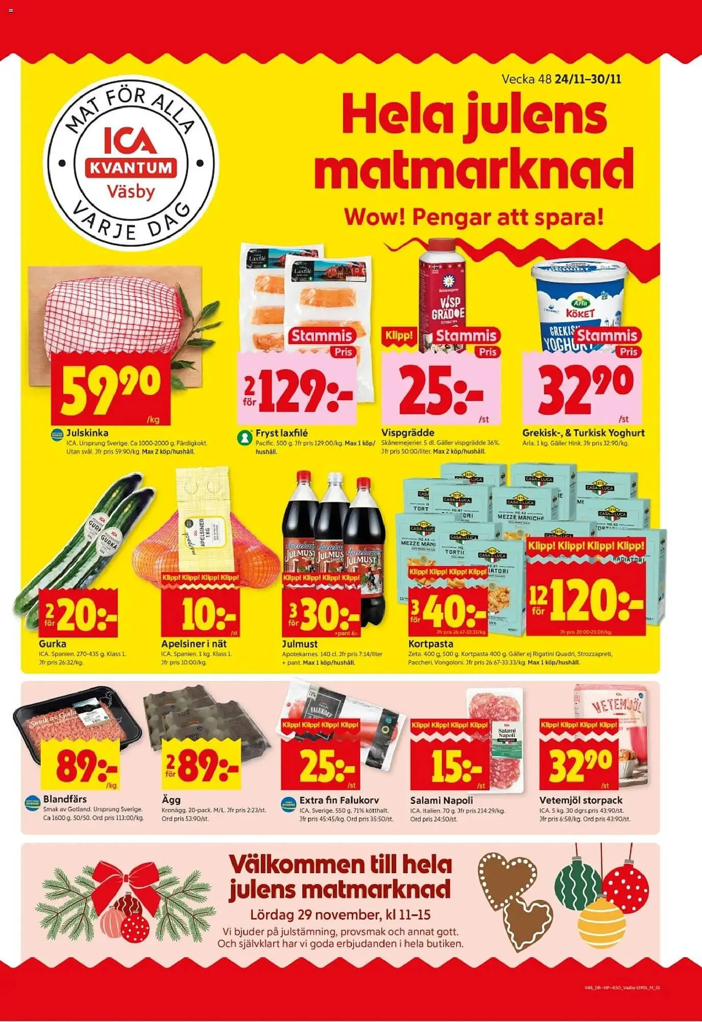 ICA Kvantum reklamblad från 24 november till 30 november 2025 - Reklamblad sidor 1
