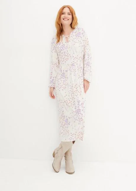 Jerseyklänning i hållbar viskos, vadlång