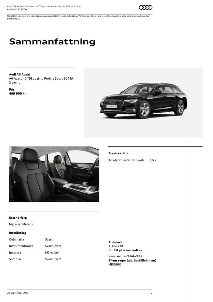 Audi A6 Avant från 28 september till 28 september 2025 - Reklamblad sidor 2