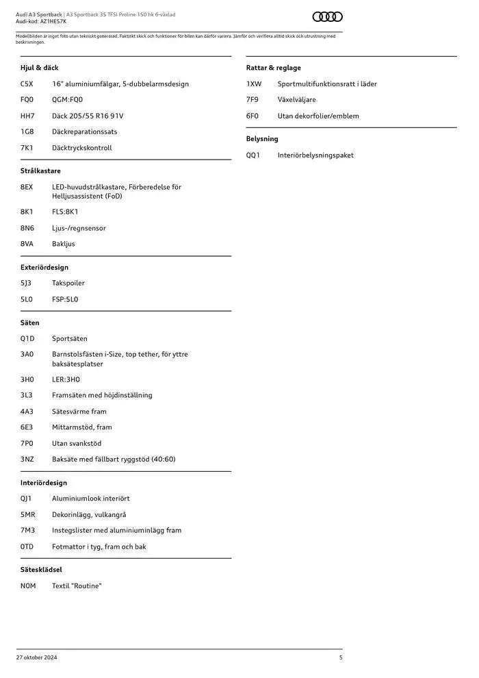 Audi A3 Sportback från 27 oktober till 27 oktober 2025 - Reklamblad sidor 5