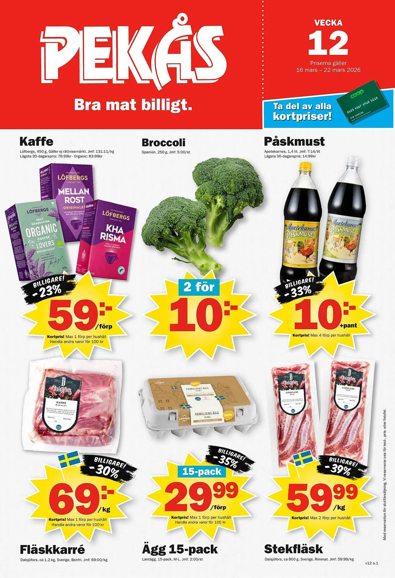 Pekås reklamblad från 16 mars till 22 mars 2026 - Reklamblad sidor 1