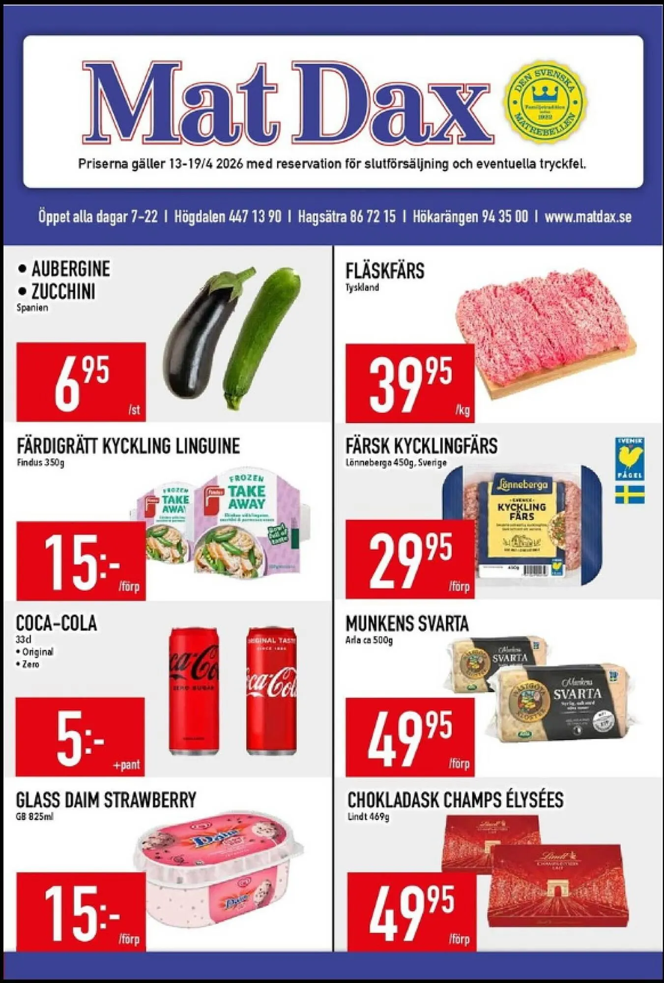 Matdax reklamblad från 13 april till 19 april 2026 - Reklamblad sidor 1