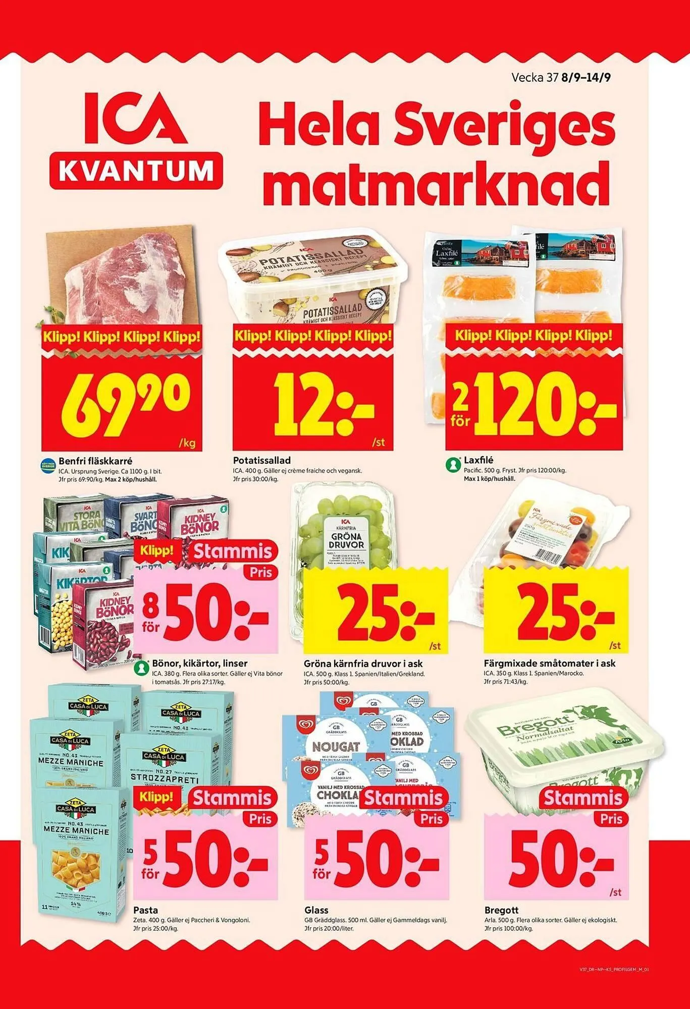 ICA Kvantum reklamblad från 8 september till 14 september 2025 - Reklamblad sidor 1