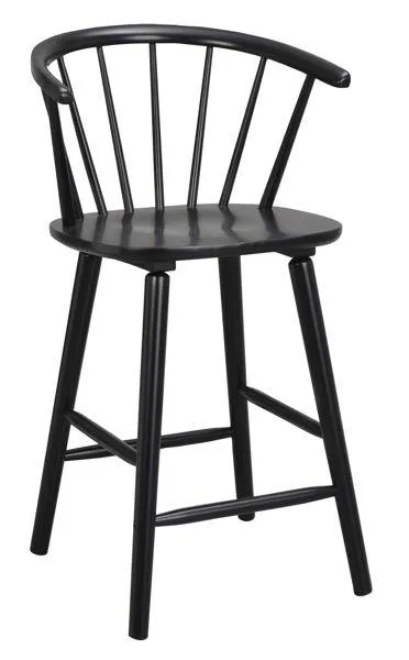 CARMEN Barstol gummiträ svart B55 D55 H96 SH64,5cm