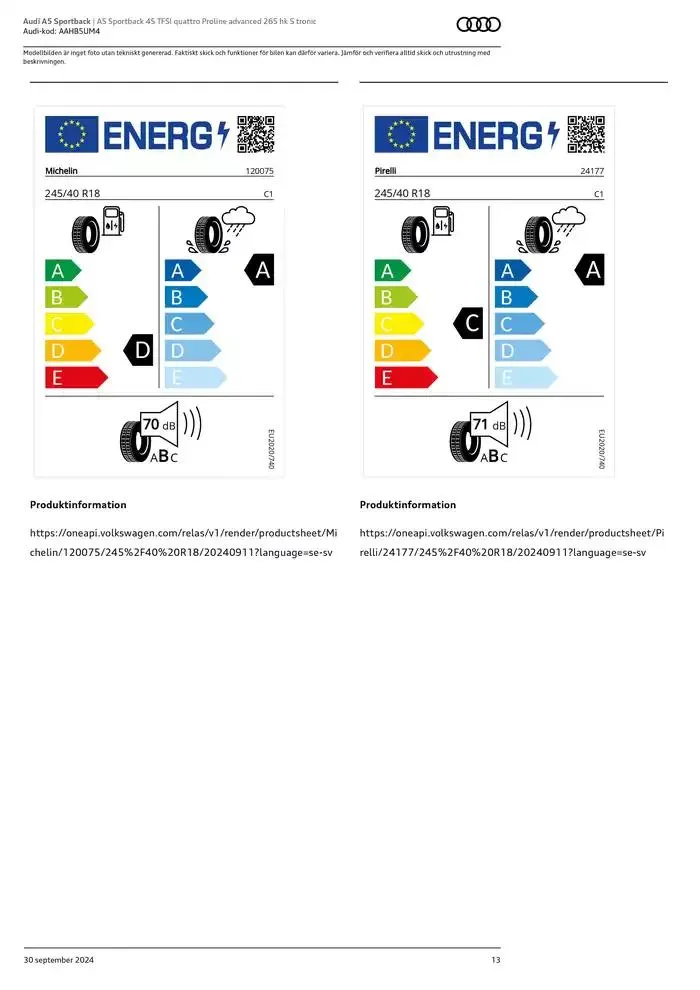 Audi A5 Sportback från 30 september till 30 september 2025 - Reklamblad sidor 13
