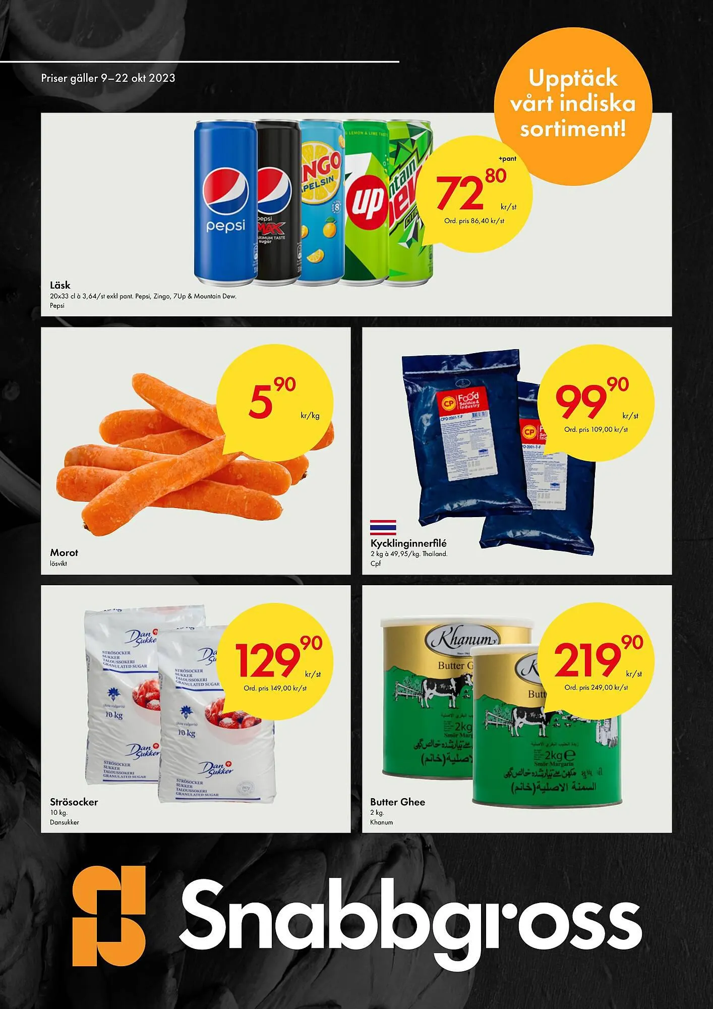 Snabbgross reklamblad från 9 oktober till 22 oktober 2023 - Reklamblad sidor 1
