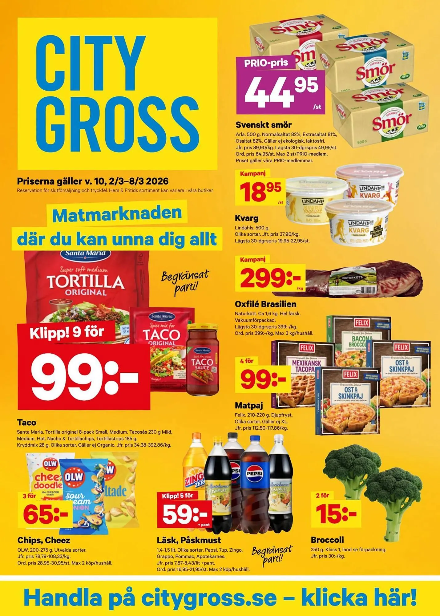 City Gross reklamblad från 2 mars till 9 mars 2026 - Reklamblad sidor 1