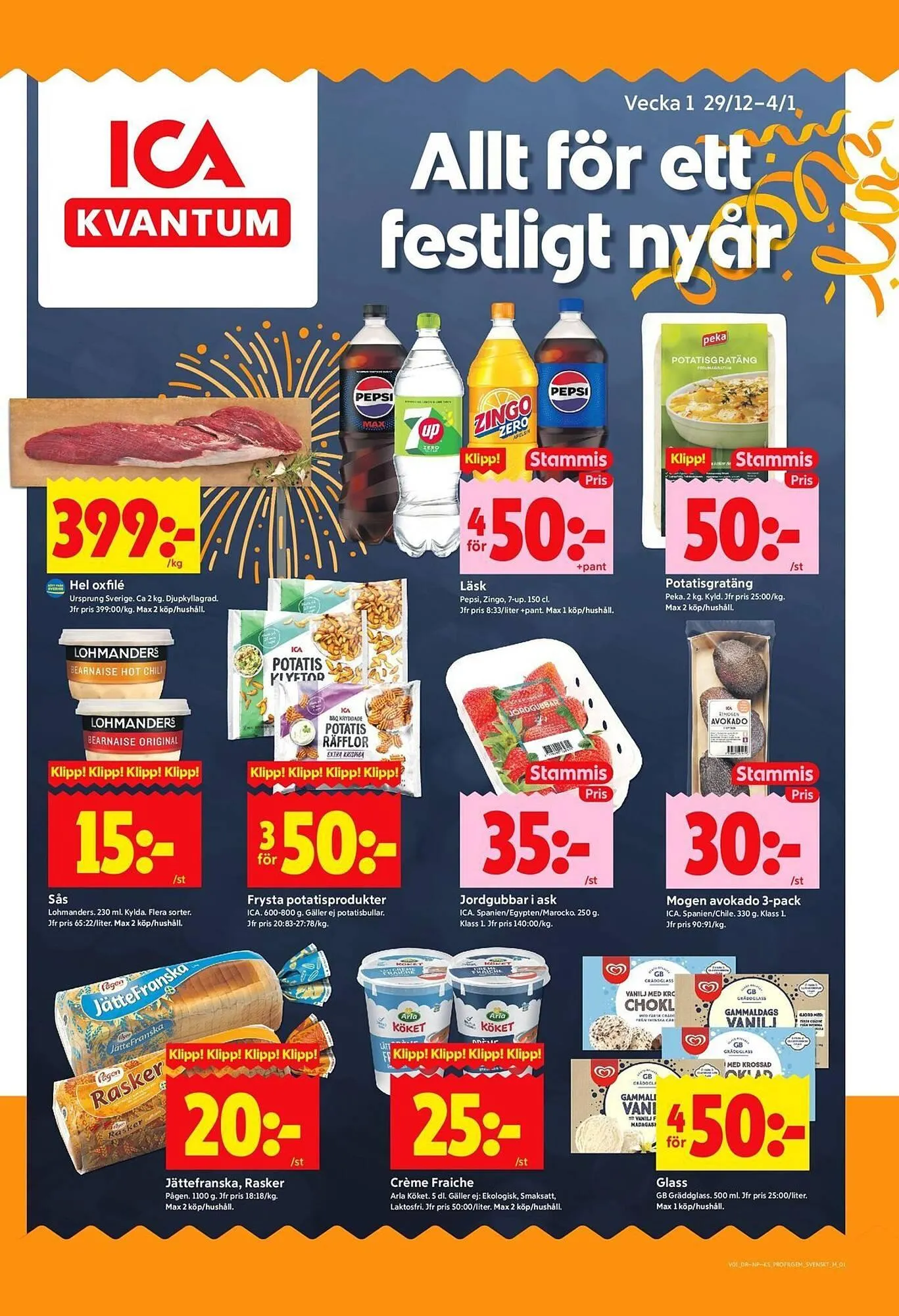 ICA Kvantum reklamblad från 29 december till 4 januari 2026 - Reklamblad sidor 1