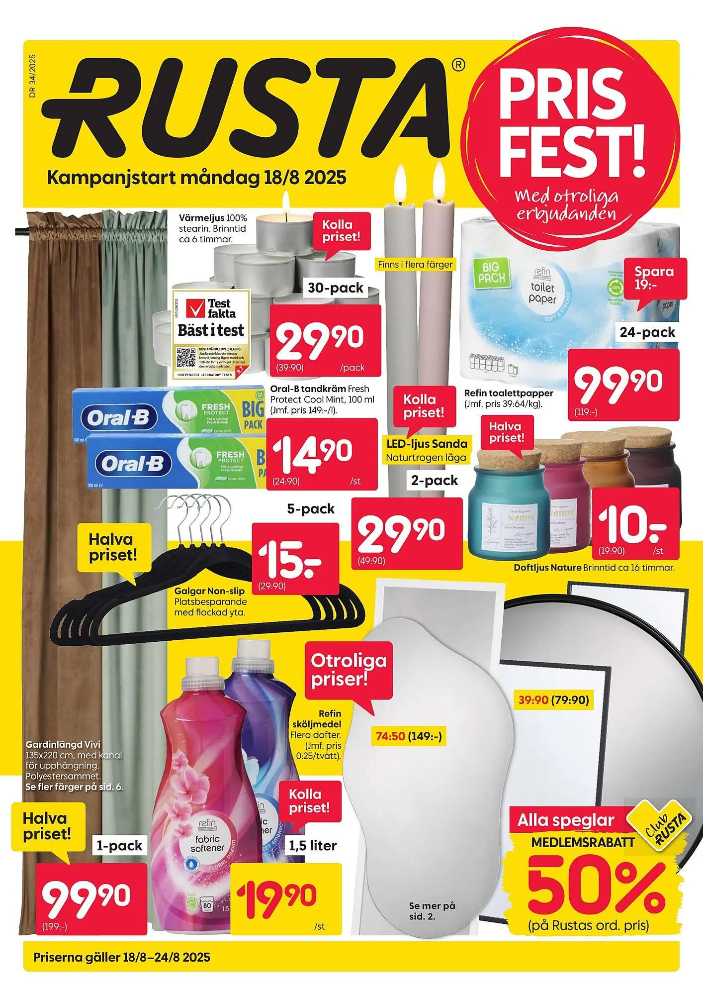 Rusta reklamblad från 18 augusti till 23 augusti 2025 - Reklamblad sidor 1