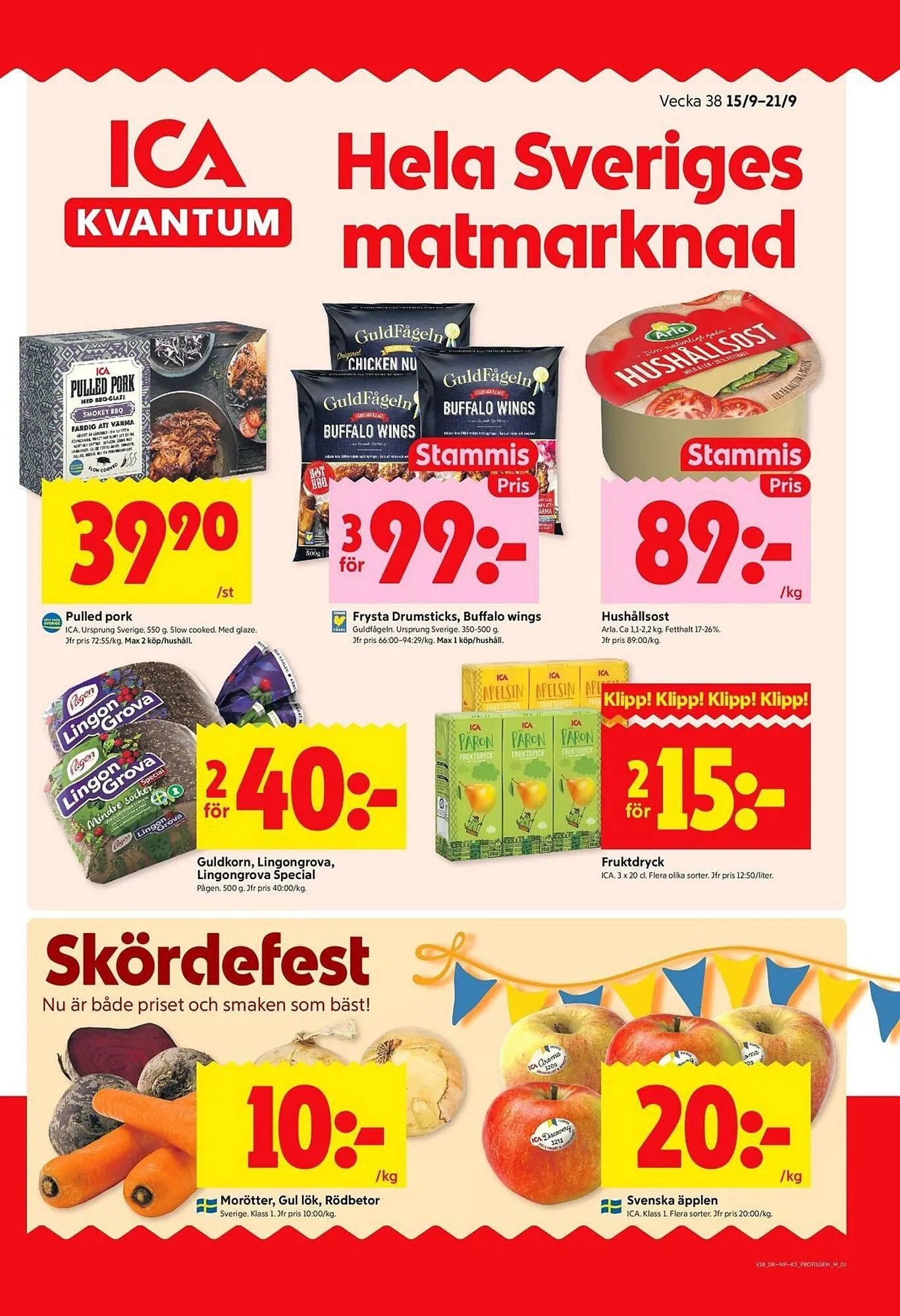 ICA Kvantum reklamblad från 15 september till 21 september 2025 - Reklamblad sidor 1