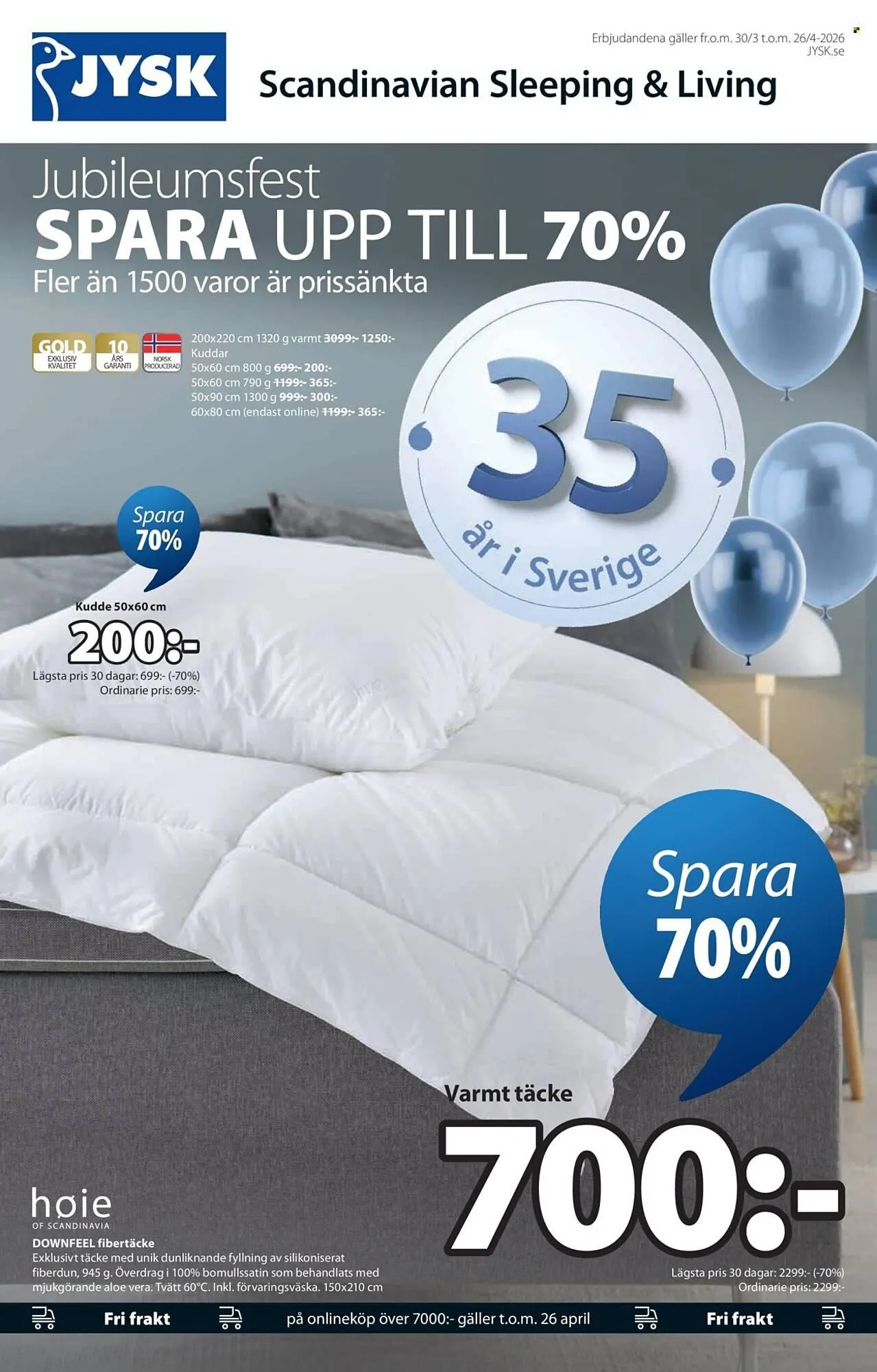 JYSK reklamblad från 30 mars till 26 april 2026 - Reklamblad sidor 1