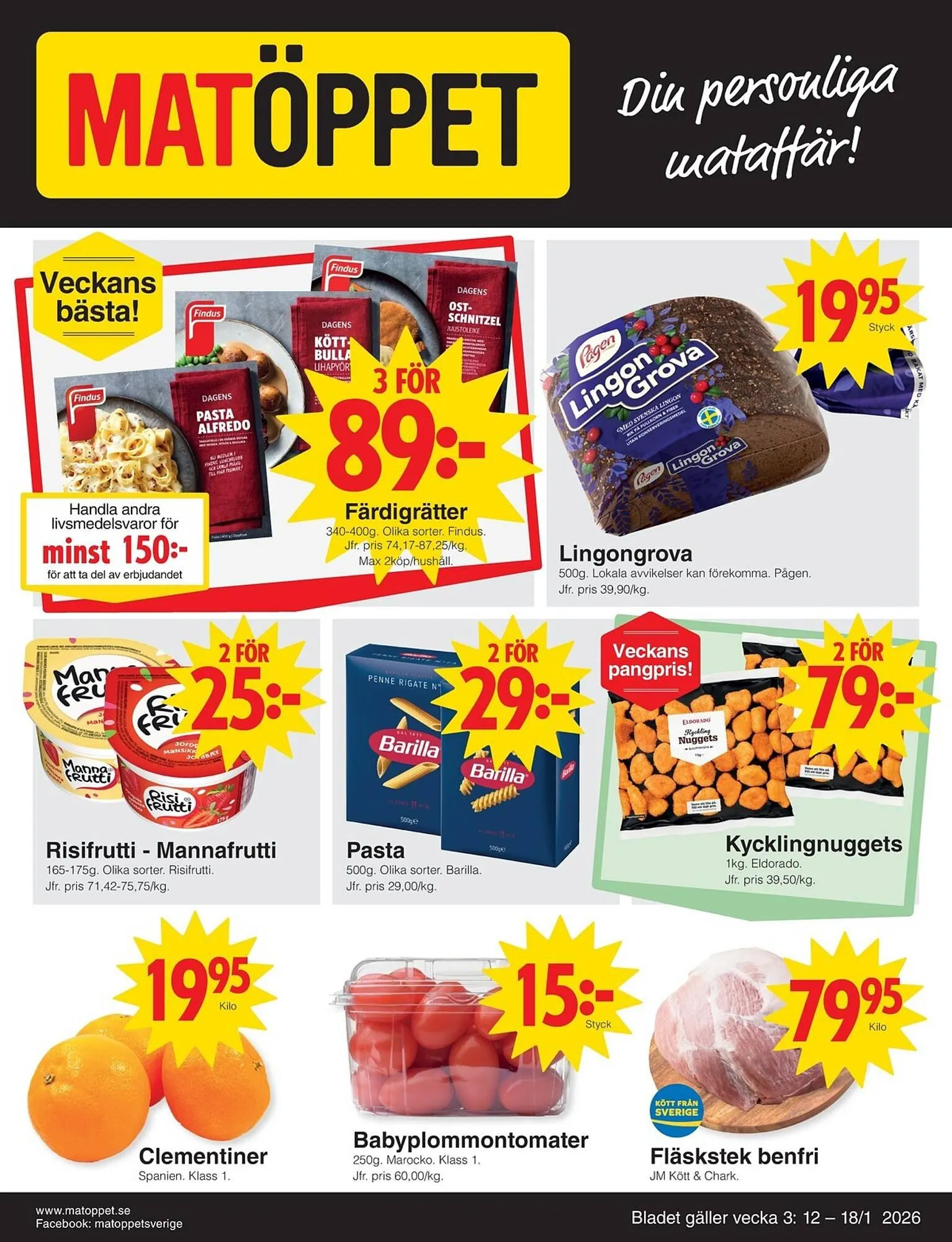 Matöppet reklamblad från 12 januari till 18 januari 2026 - Reklamblad sidor 1