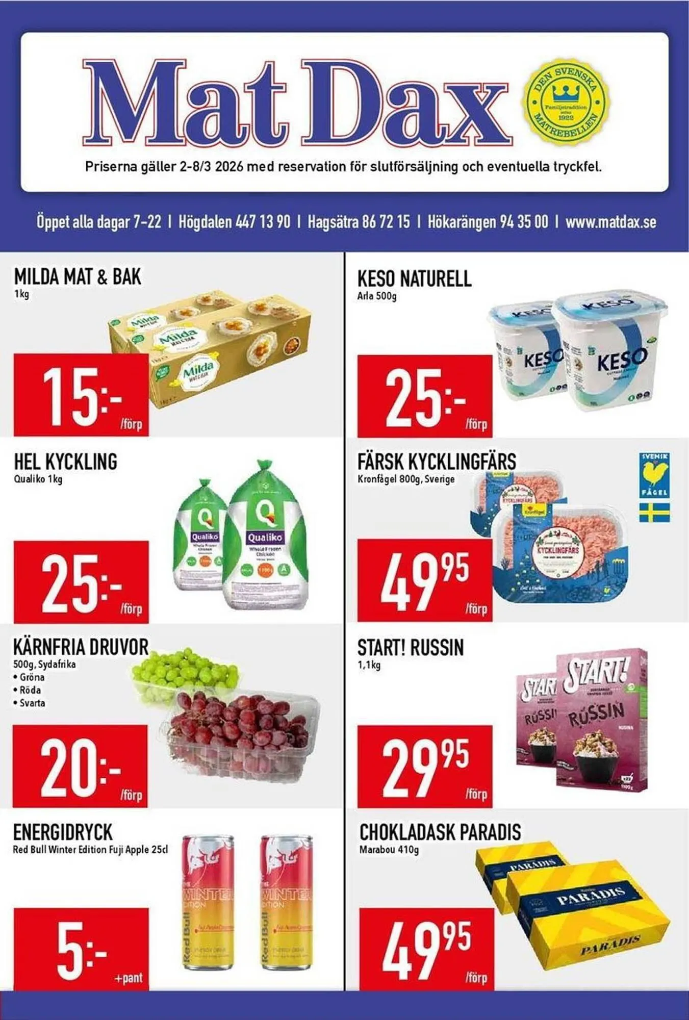 Matdax reklamblad från 2 mars till 8 mars 2026 - Reklamblad sidor 1