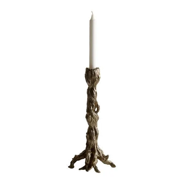 PISTILL Ljusstake silver 15cm h34cm 100% polyresin
