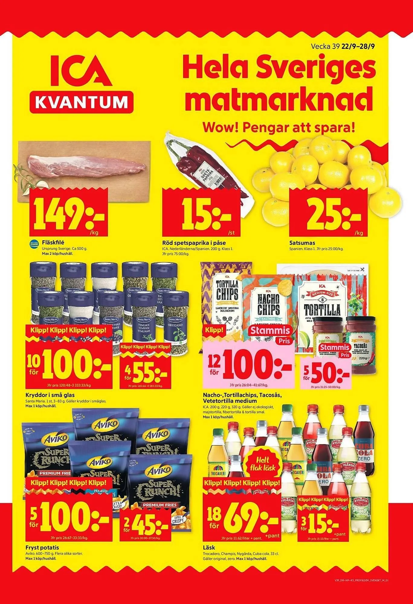 ICA Kvantum reklamblad från 22 september till 28 september 2025 - Reklamblad sidor 1