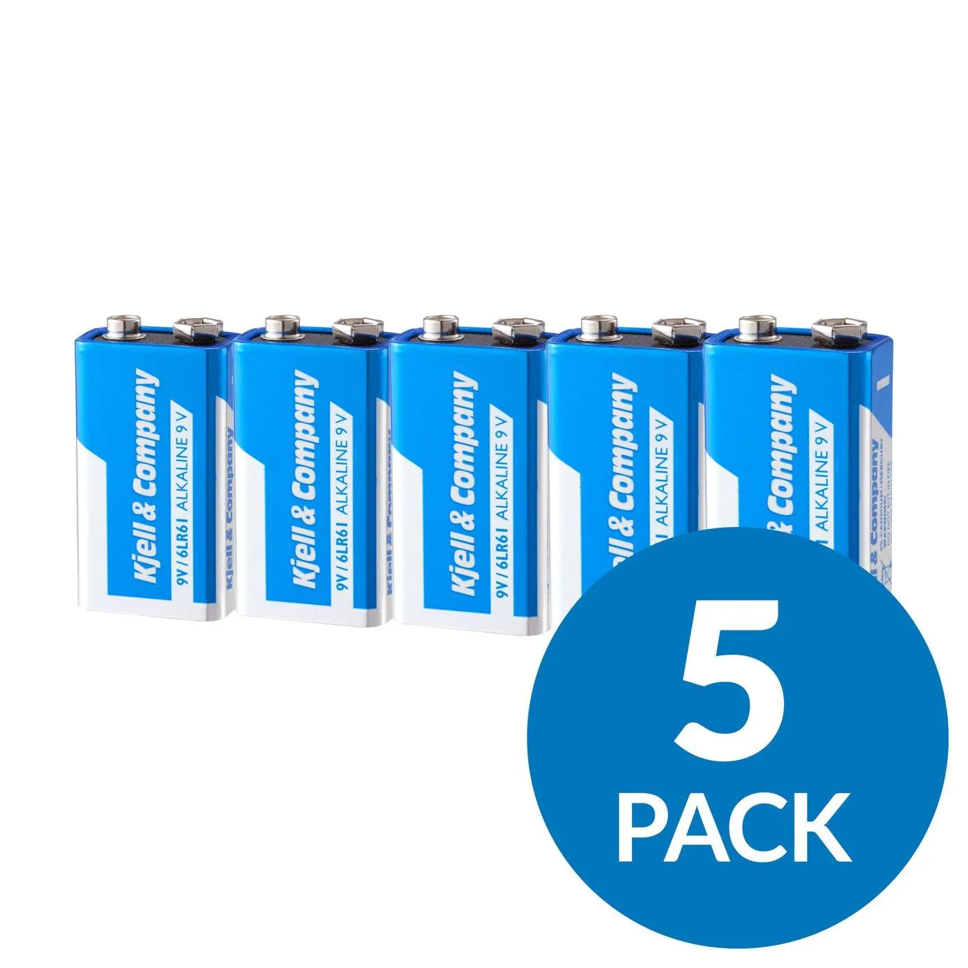 Kjell & Company 9 V-batterier (PP3) 5-pack