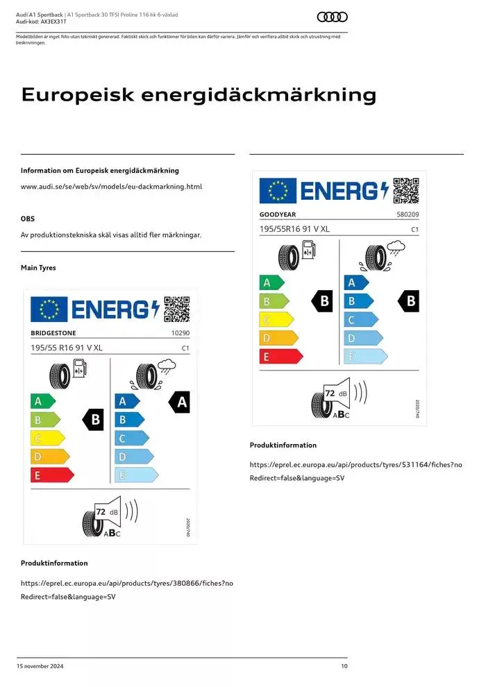Audi A1 Sportback från 15 november till 15 november 2025 - Reklamblad sidor 10