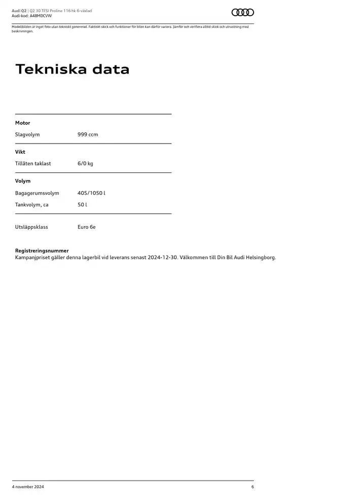 Audi Q2 från 4 november till 4 november 2025 - Reklamblad sidor 6