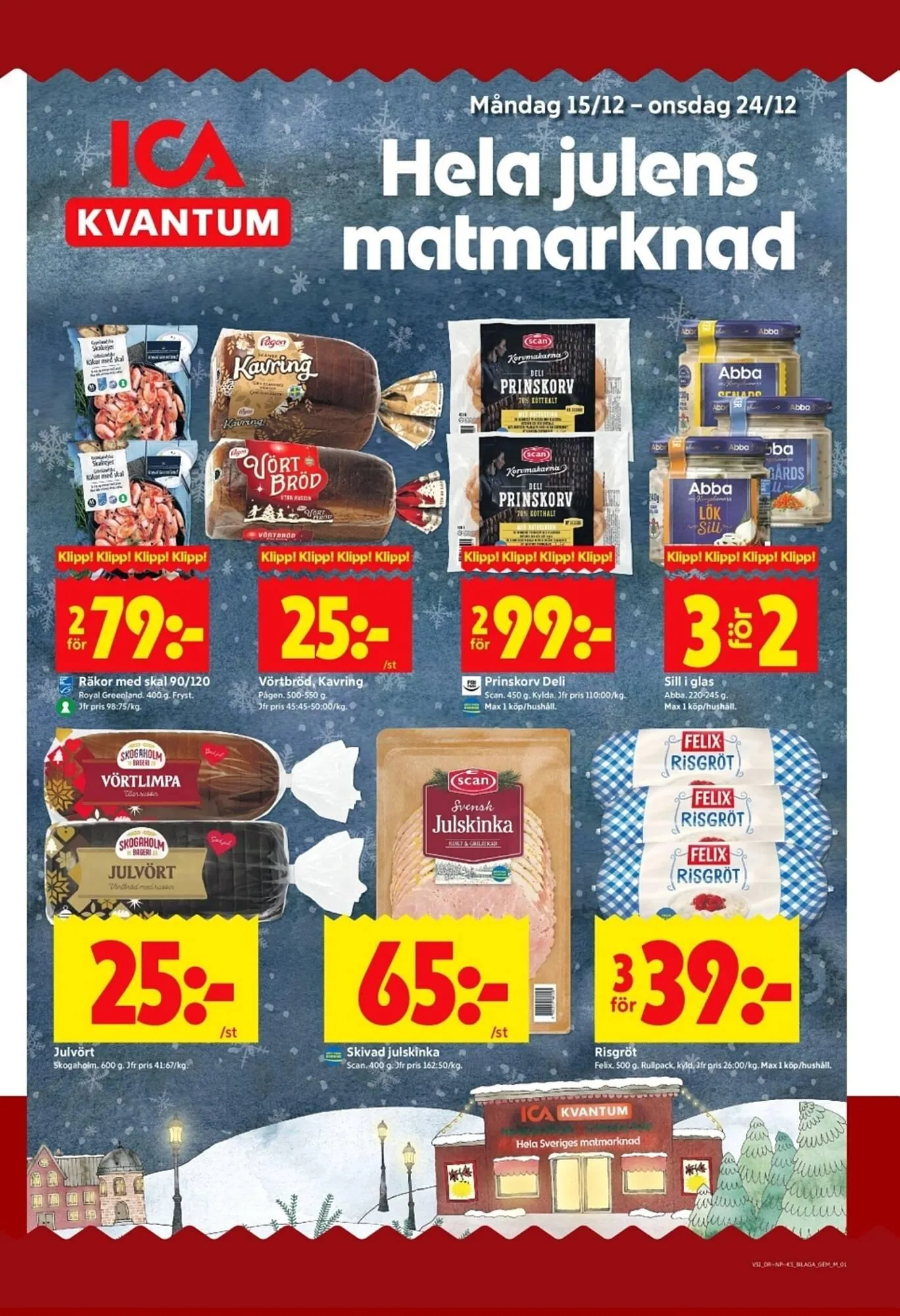 ICA Kvantum reklamblad från 15 december till 24 december 2025 - Reklamblad sidor 1