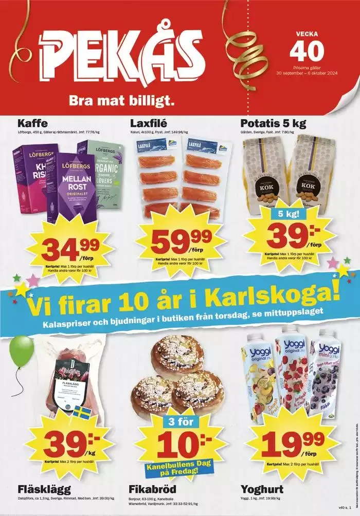 Pekås Veckans kampanjblad från 30 september till 14 oktober 2024 - Reklamblad sidor 1