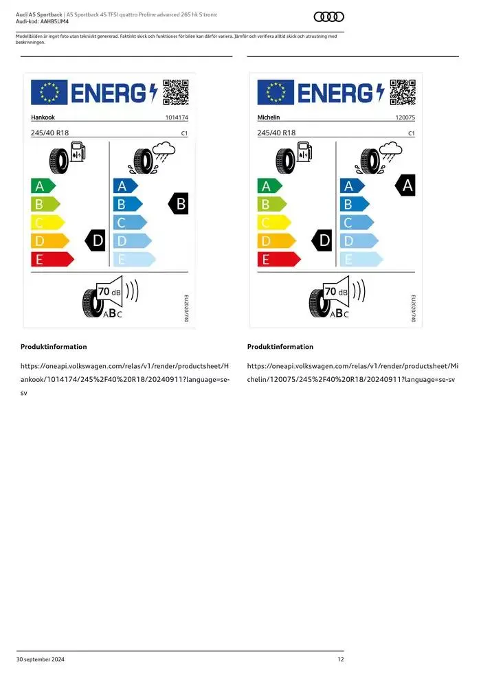 Audi A5 Sportback från 30 september till 30 september 2025 - Reklamblad sidor 12