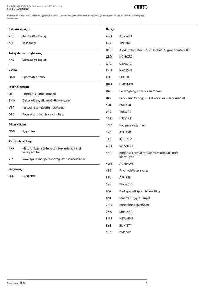 Audi Q2 från 5 december till 5 december 2025 - Reklamblad sidor 5
