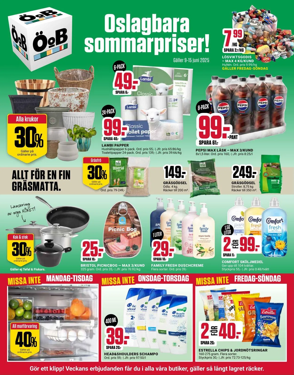 ÖoB från 9 juni till 15 juni 2025 - Reklamblad sidor 1