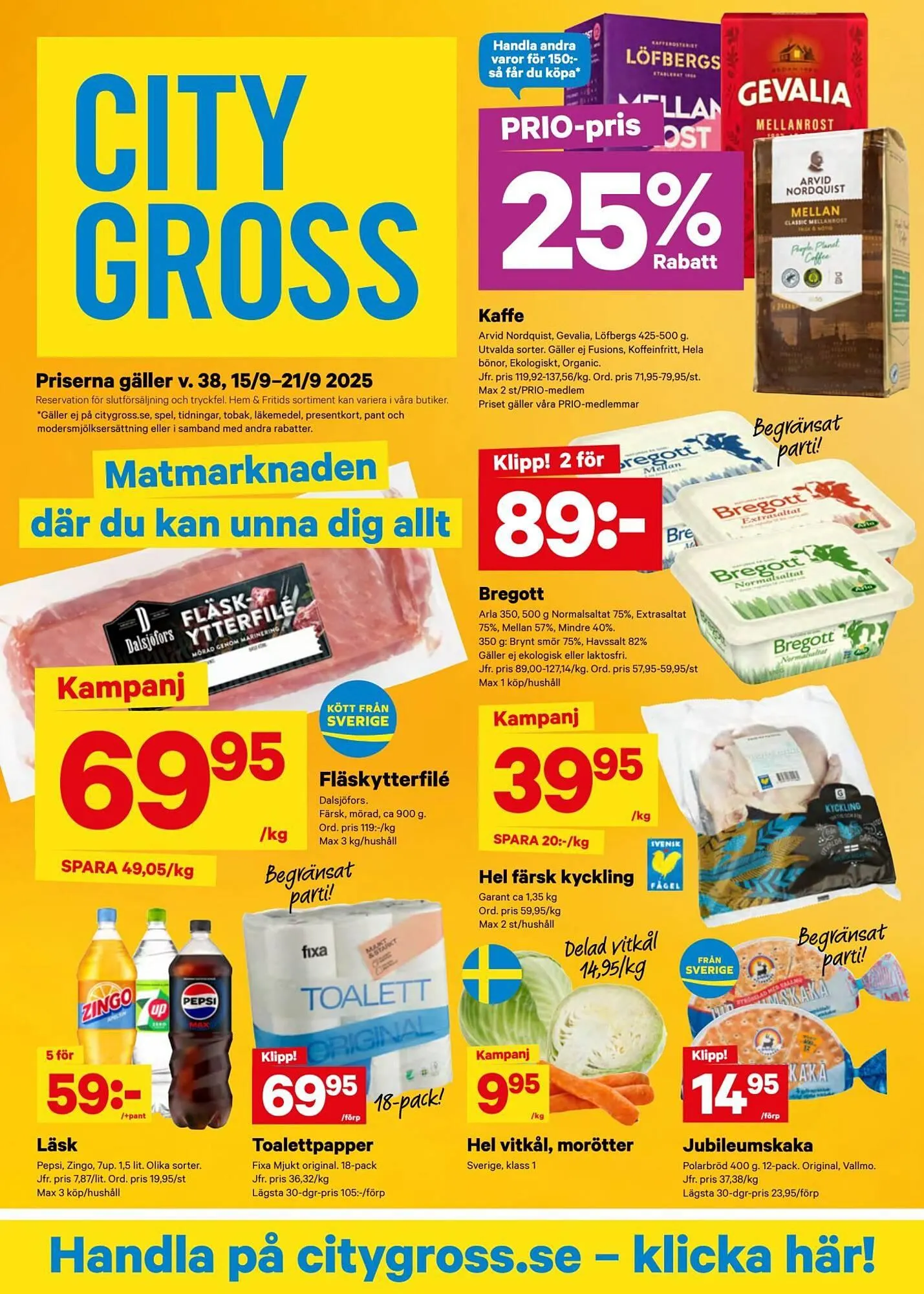 City Gross reklamblad från 15 september till 21 september 2025 - Reklamblad sidor 1