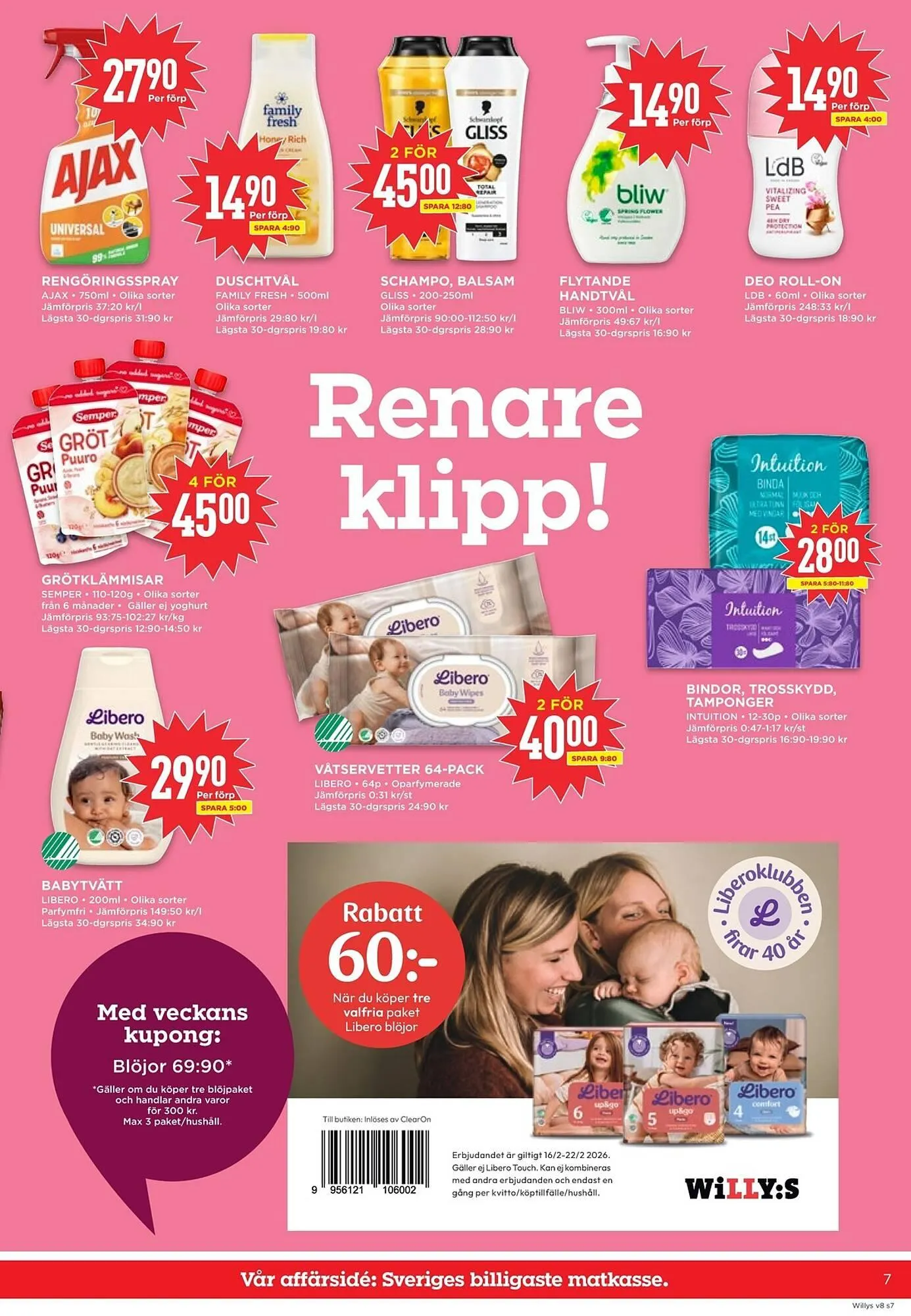 Willys reklamblad från 16 februari till 22 februari 2026 - Reklamblad sidor 7