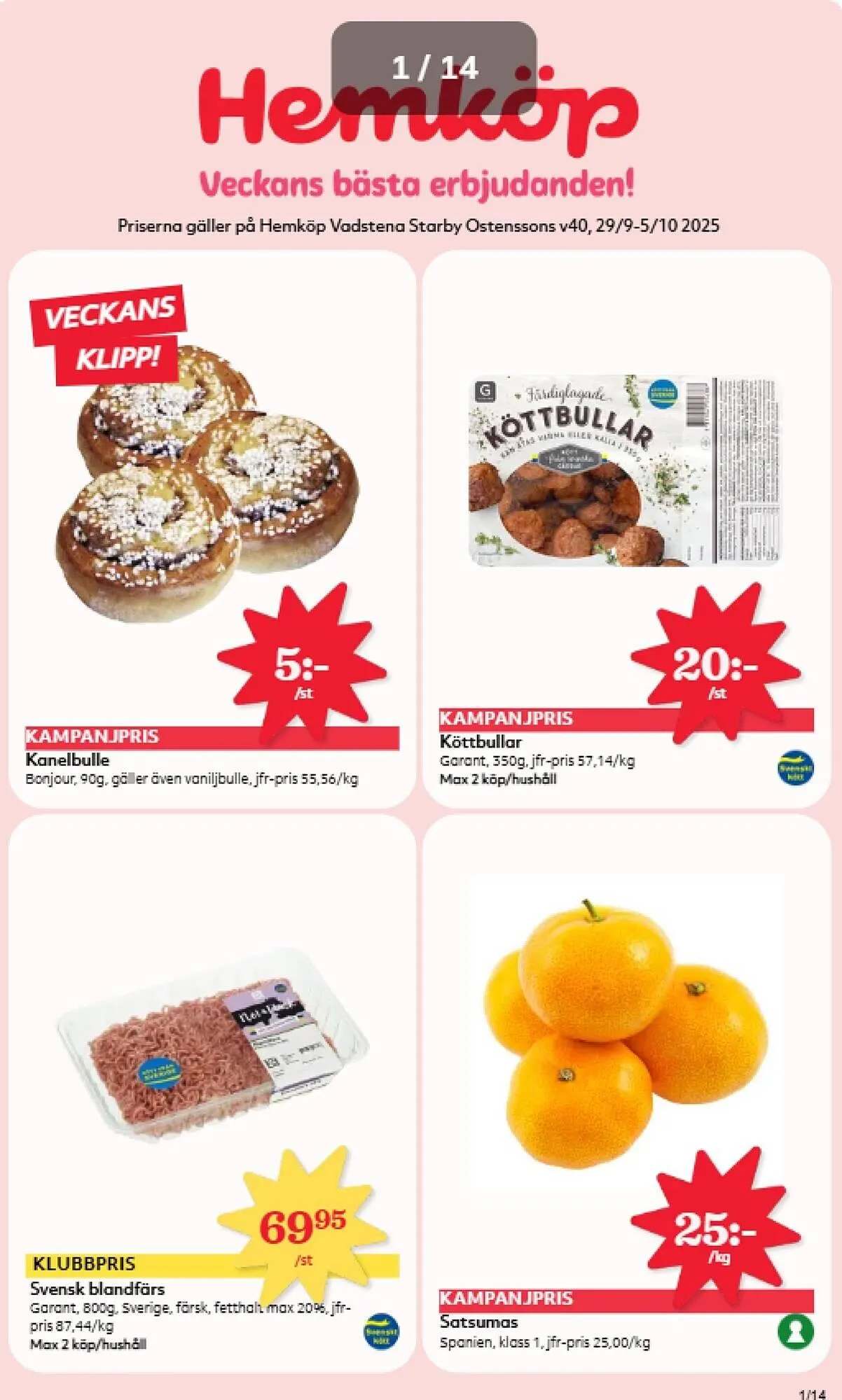 Östenssons reklamblad från 29 september till 5 oktober 2025 - Reklamblad sidor 1