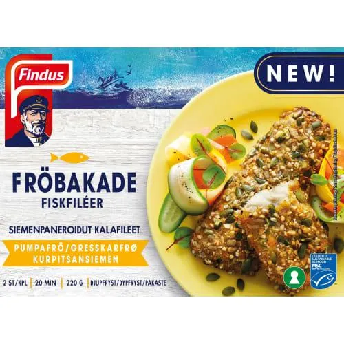 Fiskfiléer Fröbakad Pumpafrö Frysta/2-pack